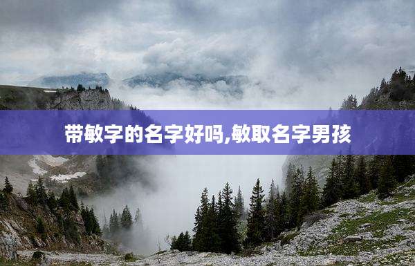 带敏字的名字好吗,敏取名字男孩