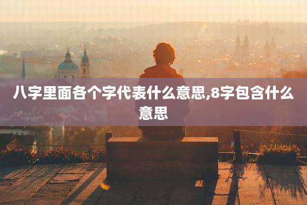 八字里面各个字代表什么意思,8字包含什么意思