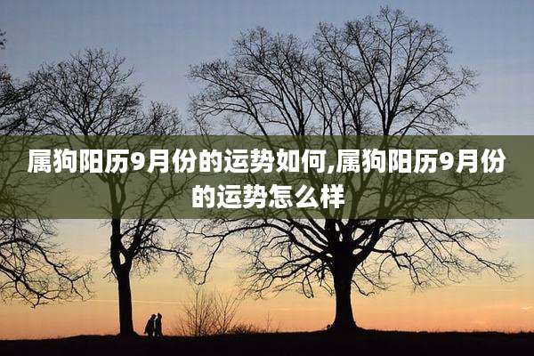 属狗阳历9月份的运势如何,属狗阳历9月份的运势怎么样