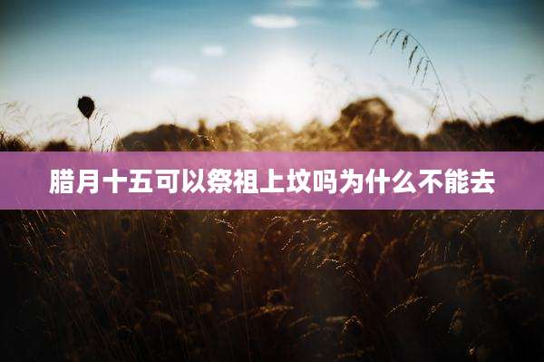 腊月十五可以祭祖上坟吗为什么不能去