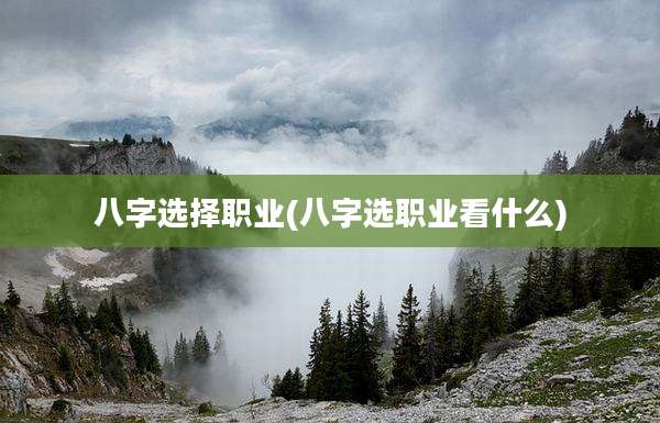 八字选择职业(八字选职业看什么)