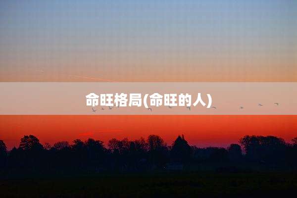 命旺格局(命旺的人)