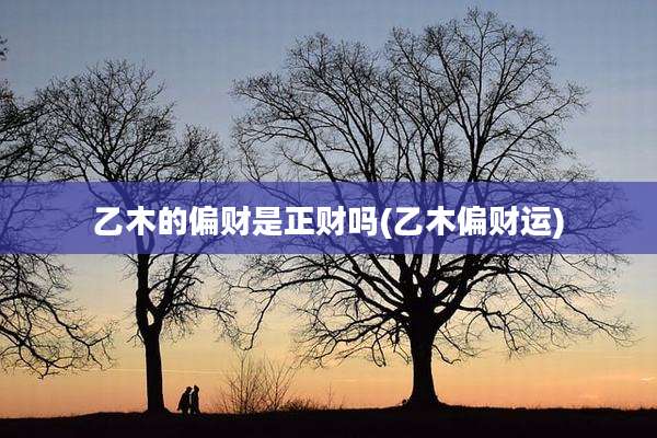 乙木的偏财是正财吗(乙木偏财运)