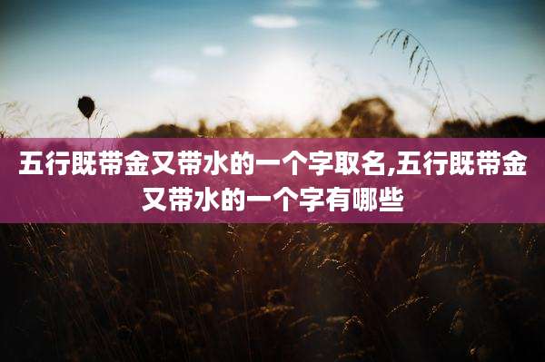 五行既带金又带水的一个字取名,五行既带金又带水的一个字有哪些