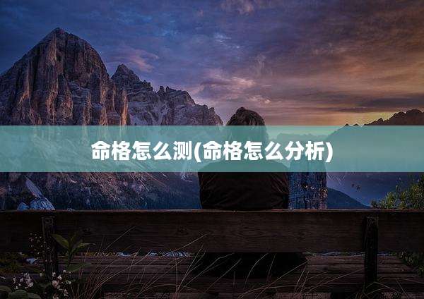命格怎么测(命格怎么分析)