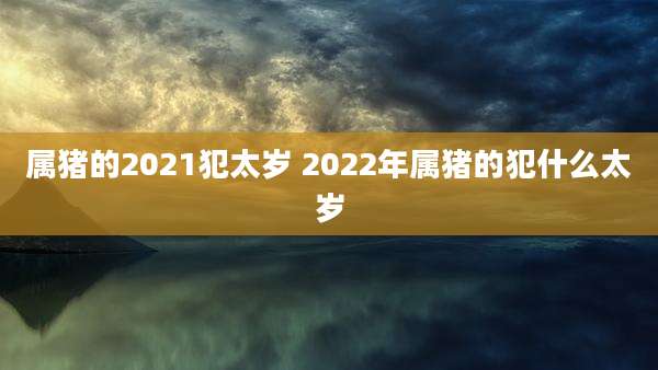 属猪的2021犯太岁 2022年属猪的犯什么太岁