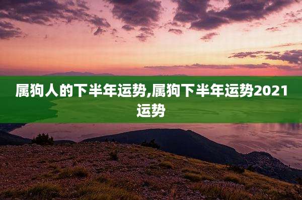 属狗人的下半年运势,属狗下半年运势2021运势