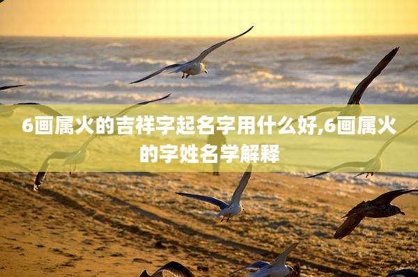 6画属火的吉祥字起名字用什么好,6画属火的字姓名学解释