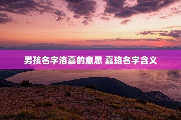 男孩名字洛嘉的意思 嘉珞名字含义