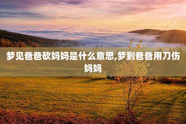梦见爸爸砍妈妈是什么意思,梦到爸爸用刀伤妈妈