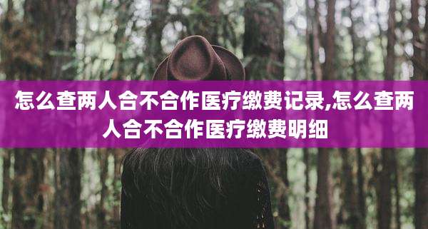 怎么查两人合不合作医疗缴费记录,怎么查两人合不合作医疗缴费明细