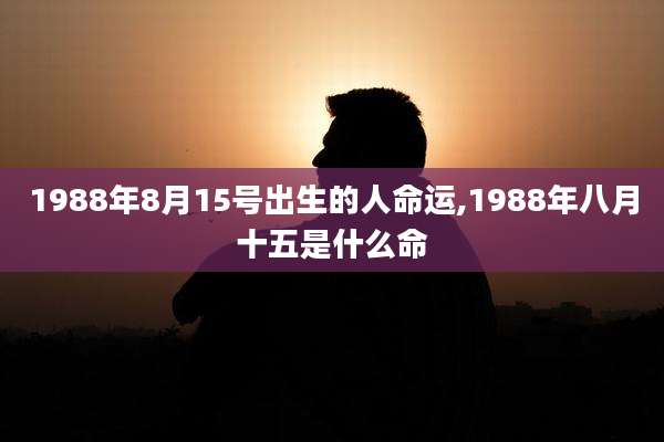 1988年8月15号出生的人命运,1988年八月十五是什么命