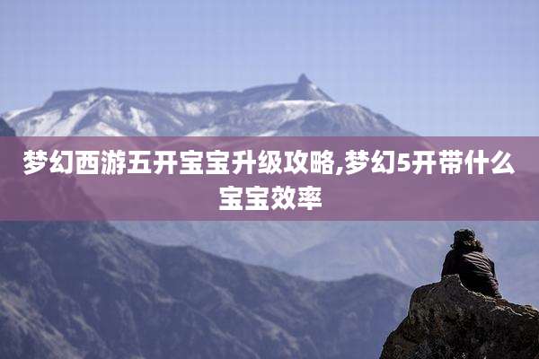 梦幻西游五开宝宝升级攻略,梦幻5开带什么宝宝效率