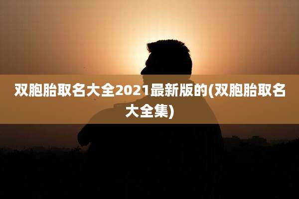 双胞胎取名大全2021最新版的(双胞胎取名大全集)