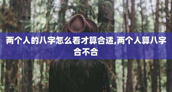 两个人的八字怎么看才算合适,两个人算八字合不合