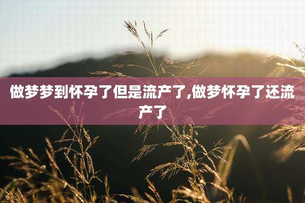 做梦梦到怀孕了但是流产了,做梦怀孕了还流产了