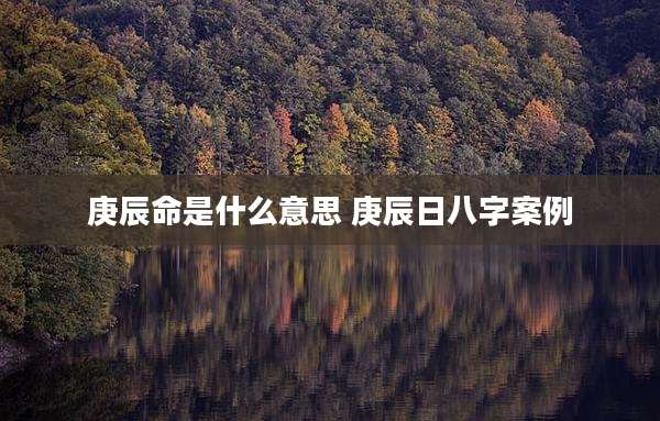 庚辰命是什么意思 庚辰日八字案例