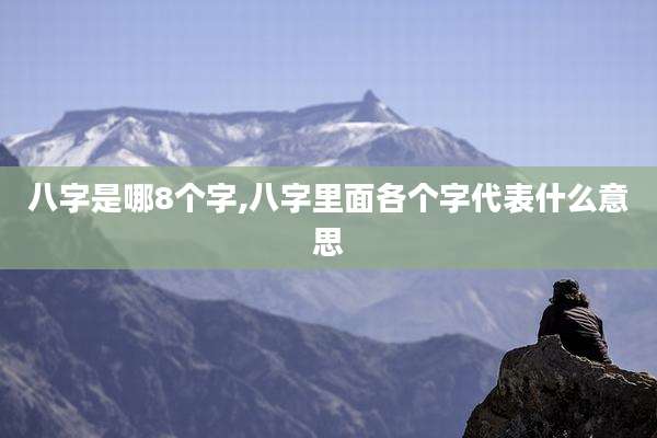 八字是哪8个字,八字里面各个字代表什么意思