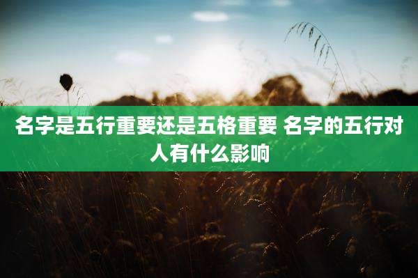名字是五行重要还是五格重要 名字的五行对人有什么影响