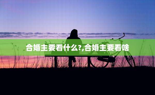 合婚主要看什么?,合婚主要看啥