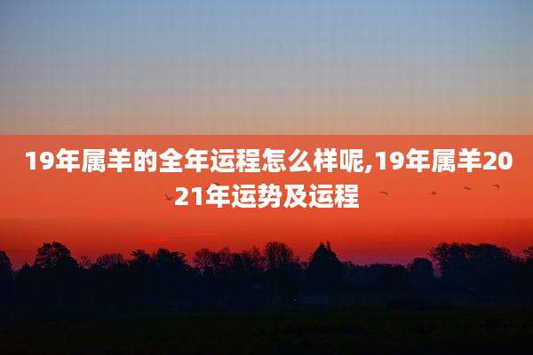 19年属羊的全年运程怎么样呢,19年属羊2021年运势及运程