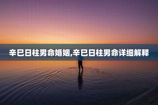 辛巳日柱男命婚姻,辛巳日柱男命详细解释