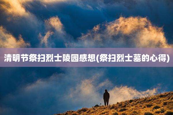 清明节祭扫烈士陵园感想(祭扫烈士墓的心得)