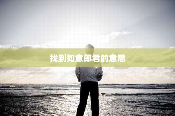 找到如意郎君的意思