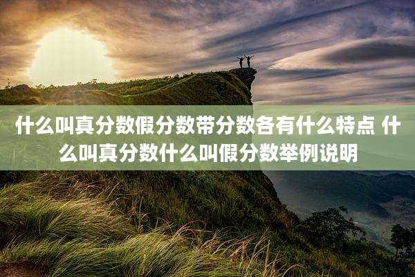 什么叫真分数假分数带分数各有什么特点 什么叫真分数什么叫假分数举例说明