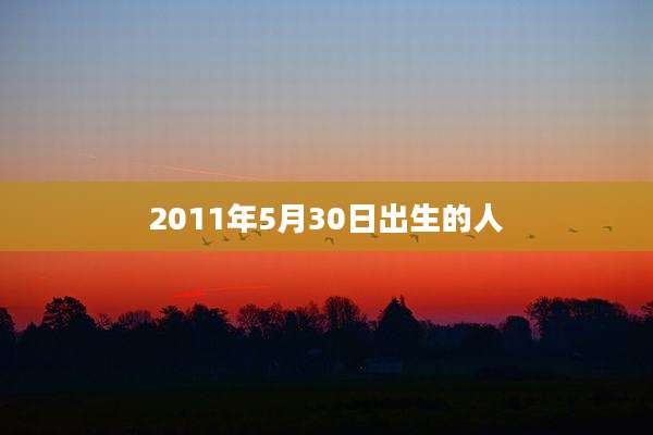 2011年5月30日出生的人