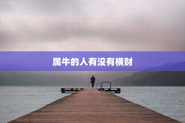 属牛的人有没有横财