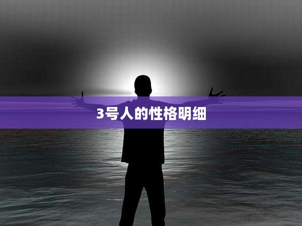 3号人的性格明细