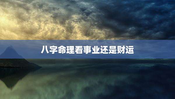 八字命理看事业还是财运