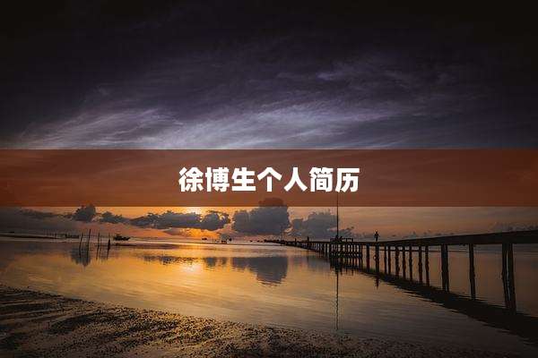 徐博生个人简历