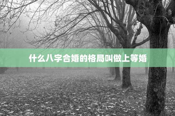 什么八字合婚的格局叫做上等婚