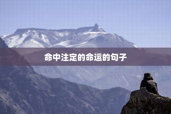 命中注定的命运的句子