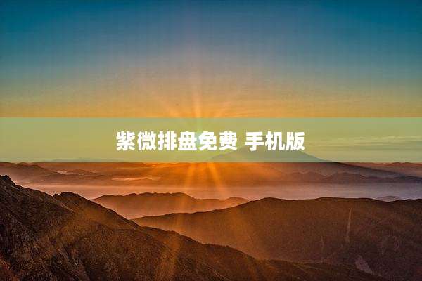 紫微排盘免费 手机版