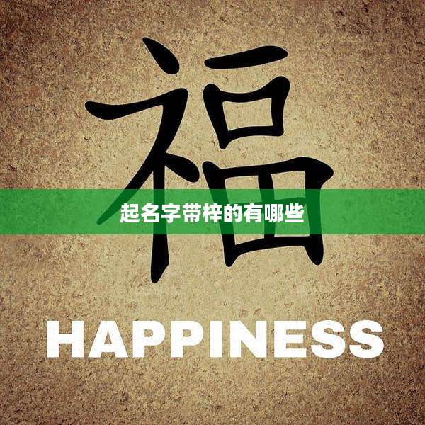 起名字带梓的有哪些