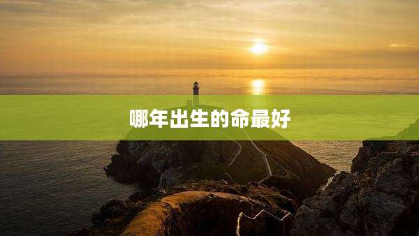 哪年出生的命最好