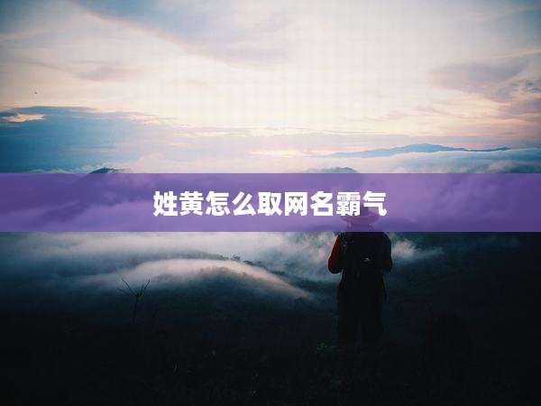 姓黄怎么取网名霸气