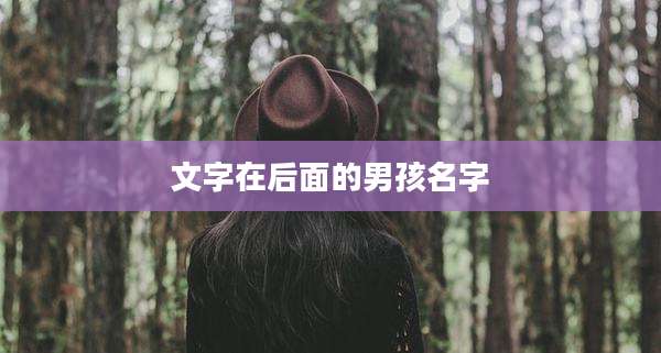 文字在后面的男孩名字