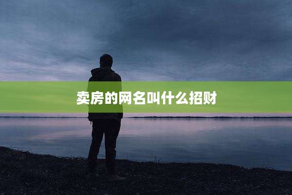 卖房的网名叫什么招财
