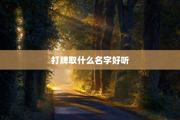 打牌取什么名字好听