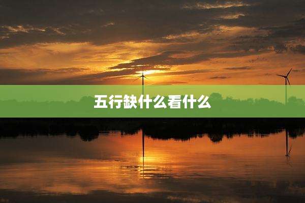 五行缺什么看什么