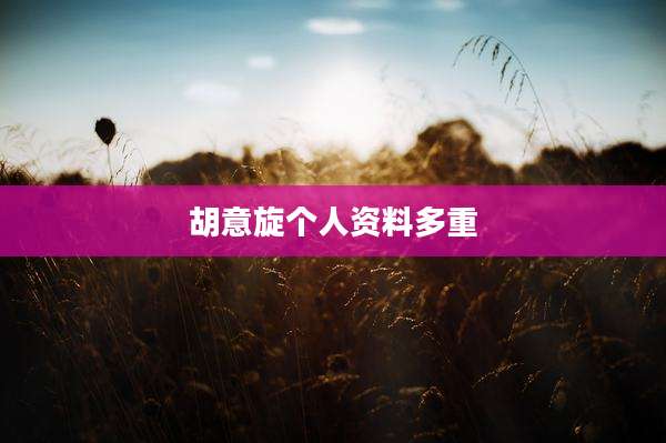 胡意旋个人资料多重