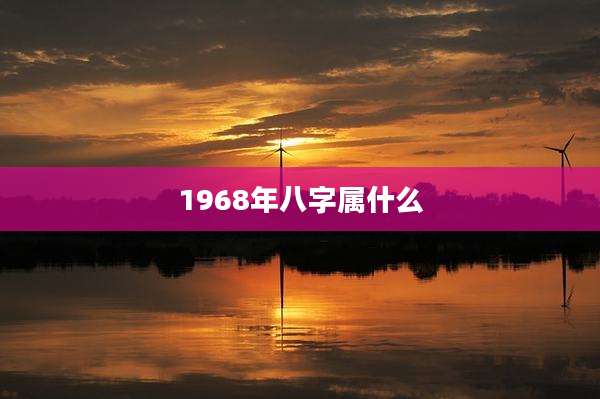 1968年八字属什么