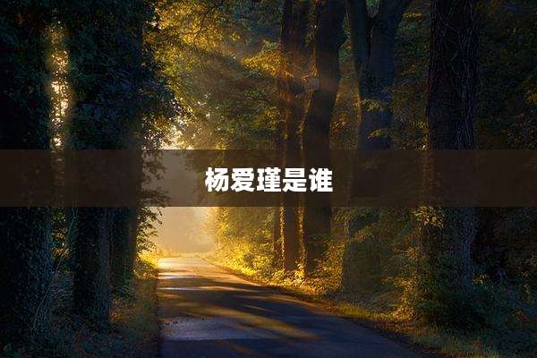 杨爱瑾是谁