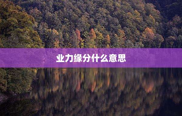 业力缘分什么意思