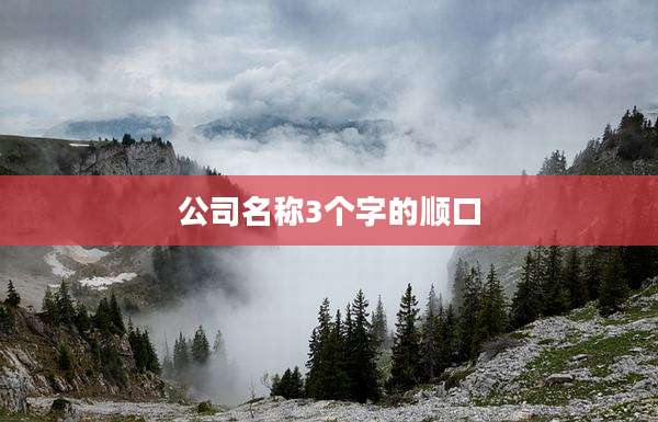 公司名称3个字的顺口