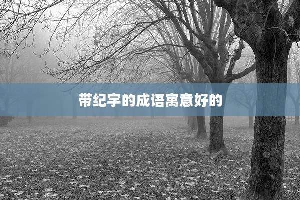 带纪字的成语寓意好的